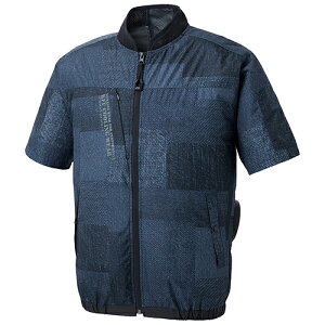 SUN-S 空調風神服 ショートスリーブジャケット KF92440ネイビーデニムLL