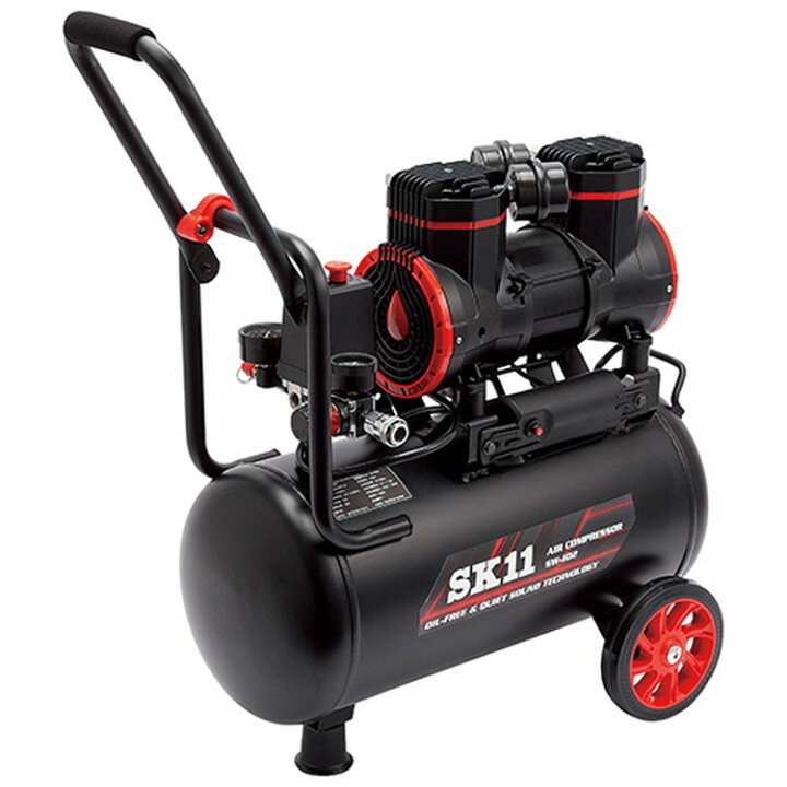 楽天市場】藤原産業 SK11 オイルレスエアコンプレッサー SW-L20MPF-01 