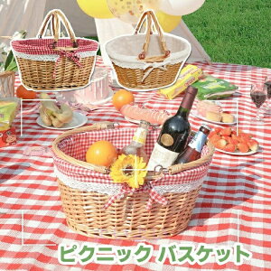 ピクニック バスケット レース内布付き 買い物かご 持ち手付き かごバッグ 籠バッグ 収納 かご おもちゃ 小物入れ おしゃれ インテリア 手編み ラタン 収納ボックス 北欧 バスケット