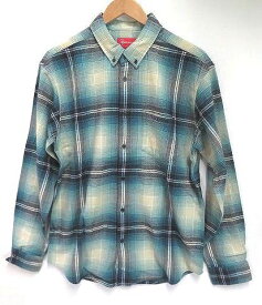 s23g-928x【中古】Supreme シュプリーム 23SS Shadow Plaid Flannel Shirt Blue/Medium 長袖シャツ【9800円以上で沖縄・離島も送料無料】
