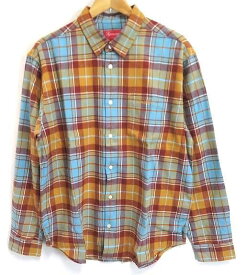 s24g-309x【中古】Supreme シュプリーム 22FW Plaid Flannel Shirt Rust/Medium 長袖シャツ 【9800円以上で沖縄・離島も送料無料】