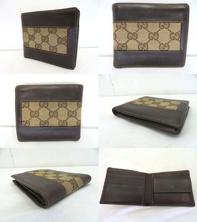 楽天市場】s24g-931x【中古】GUCCI ｸﾞｯﾁ GGｷｬﾝﾊﾞｽ 二つ折り財布 124347  