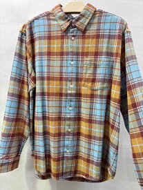 s24t-0706y【中古】Supreme SUPREME Plaid Flannel Shirt Rust　シュプリーム　プレイド　フランネル　ネルシャツ　チェック　シャツ　ブラウン　ライトブルー　22SS　メンズ【9800円以上で沖縄・離島などの一部地域も送料無料での発送となります。】