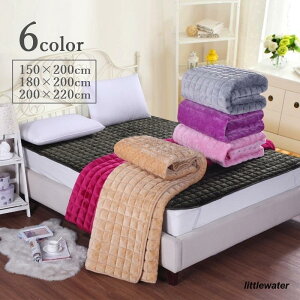 敷きパッド パッドシーツ 厚手 ボリューム ダブル クイーン キング あたたかい 防寒 滑り止め 寝具 シーツ 敷パッド 洗える 敷き毛布