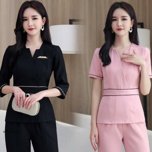 ユニフォーム エステ サロン通勤 レディース 女性 制服おしゃれ 七分袖 ジャケットワンピース エステ ネイル 美容 サロン 歯科衛生士 制服