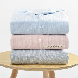 【綿100％/3重ガーゼ/大きいサイズ】ふわふわ レディース パジャマ ガーゼ 冬 メンズ 長袖 3重ガーゼ 前開き ナイトウェア 暖か 冬ガーゼ上下 ルームウェア おそろい 敏感肌 厚手 スウェット 天然素材 部屋着 前開き 長袖 女性 男性 レディース メンズ コットン 秋冬