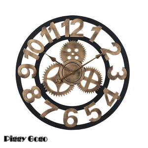 壁掛け時計 掛け時計 時計 デジタル 見やすい おしゃれ ウォールクロック レトロ アンティーク風 歯車 おしゃれ カフェ リビング