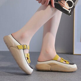 サンダル 夏 レディース 通気性 ビーチサンダル リラックス コンフォート 厚底 歩きやすい 美脚 滑り止め フラットシューズ カジュアルシューズ アウトドア