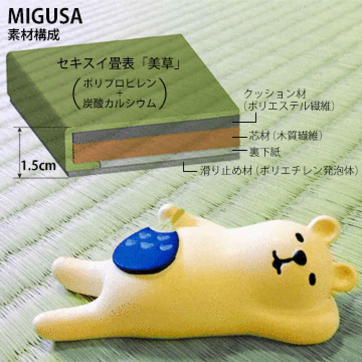 楽天市場】セキスイ畳 MIGUSA置き畳83×83cm 厚み1.5cm12枚ジョイント 