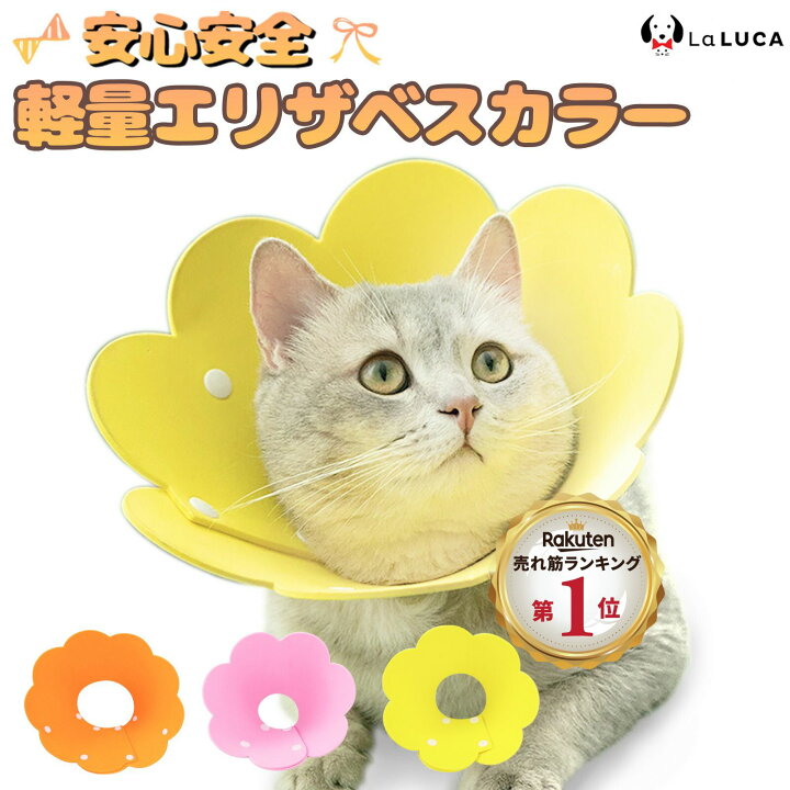 エリザベスカラー 猫 黄色 キズ舐め防止 ソフト M かわいい