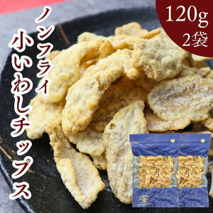 【 お徳用 】 小 いわし サラダ チップス 【 120g × 2袋 】 揚げずにサクッと カルシウム たっぷり ノンフライ 大容量 【 送料無料 】 サクサク おやつ おつまみ 珍味 イワシ せんべい 酒のつま