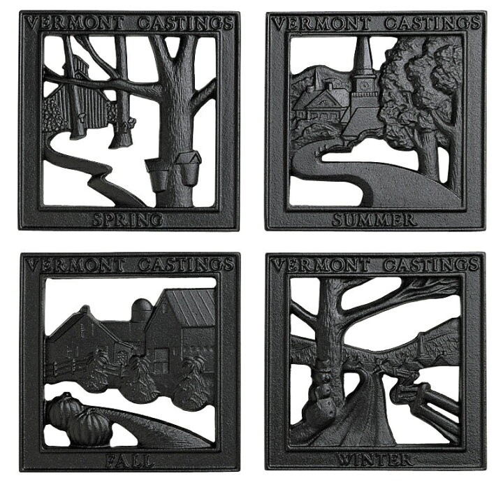 楽天市場】鍋敷き 四季のトリベット 4点セット Vermont Castings 