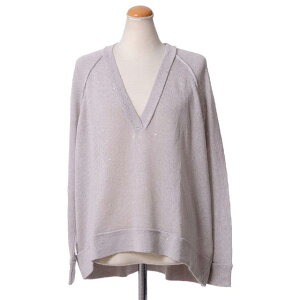 �u���l���N�`�l�� (Brunello Cucinelli) V�l�b�N�X�p���R�[���Z�[�^�[ ���l���V���N�j�b�g �x�[�W�� dw522312101 2015SS ���f�B�[�X�t�� �������� �y���K�戵�z