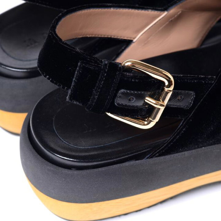 楽天市場】マルニ (Marni) 厚底サンダル ベルベットなど ブラック  