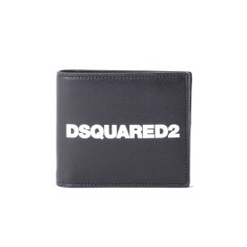 ディースクエアード (Dsquared2) ブランドロゴ入り二つ折り財布 牛革 ブラックwam001512903257212 メンズ 送料無料 正規取扱