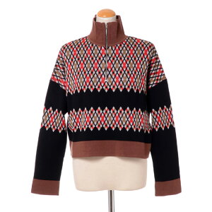 �}���j (Marni) �t�@�X�i�[�^�[�g���Z�[�^�[ ���[�����j�b�g �`�F�b�N�u���E��dvmd0114q0jqn99 2021AW ���f�B�[�X�H�~�V�� �������� ���K�戵