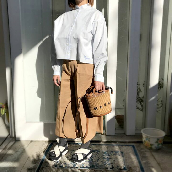 楽天市場】マルニ (Marni) スタンドカラーショート丈ブラウス コットン 