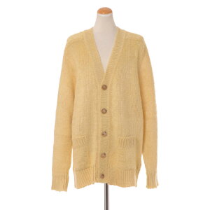 メゾン マルジェラ (Maison Margiela) ブラッシュドロングカーディガン リネン イエローs50hp0002169 2023SS レディース春夏新作 送料無料 正規取扱