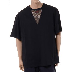 ラフシモンズ (RAF SIMONS) T-shirt with net insert Tシャツ コットン ブラック231126a190019983 2023SS メンズ春夏新作 送料無料 正規取扱