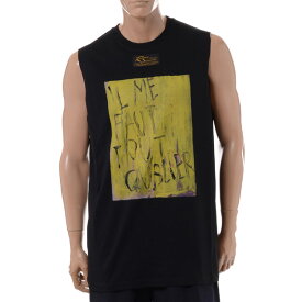 ラフシモンズ (RAF SIMONS) Sleeveless oversized T-shitrt Il me faut tout スリーブレスTシャツ コットン ブラック231185b190070099 2023SS メンズ春夏新作 送料無料 正規取扱