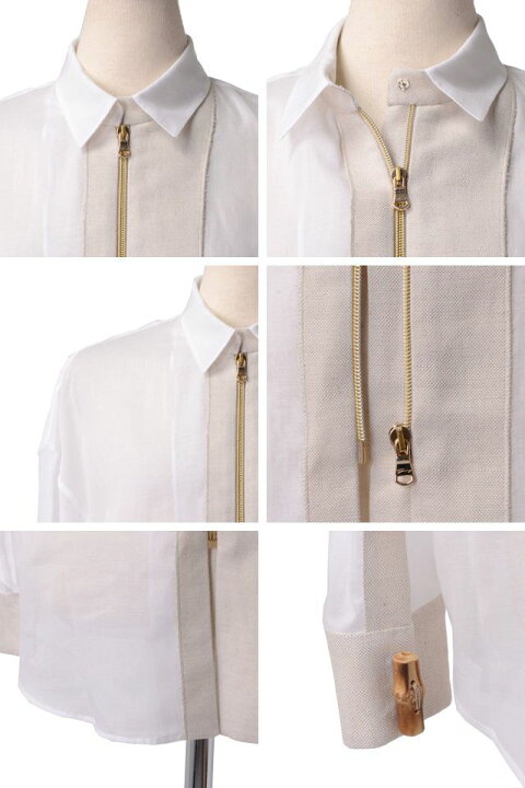 楽天市場】ジェニー (GENNY) ジッパーブラウス ホワイト  