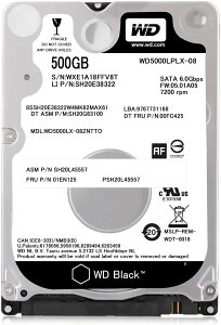 yςݕizEGX^fW^Western Digital 2.5 C` HDD 500G,n[hfBXNWD HDD (2.5inch / SATA 3Gb/s / 7200rpm / 16MB / 6mm) Black V[Y fXNgbvPCm[gp\Rp