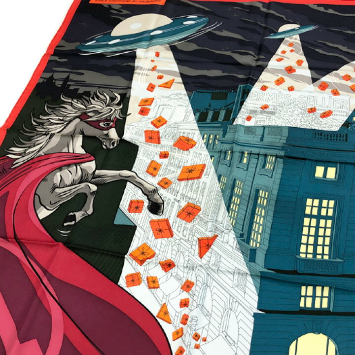 楽天市場】【中古】エルメス カレ90 スカーフ フォーブルでのスペース  