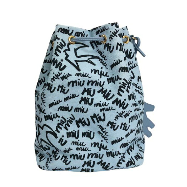 送料無料】 ミュウミュウ 巾着 バッグ ec-23740 ナチュラル オレンジ  