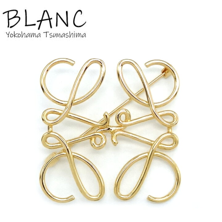 楽天市場】ロエベ アナグラム ブローチ メタル ゴールド ピンブローチ  