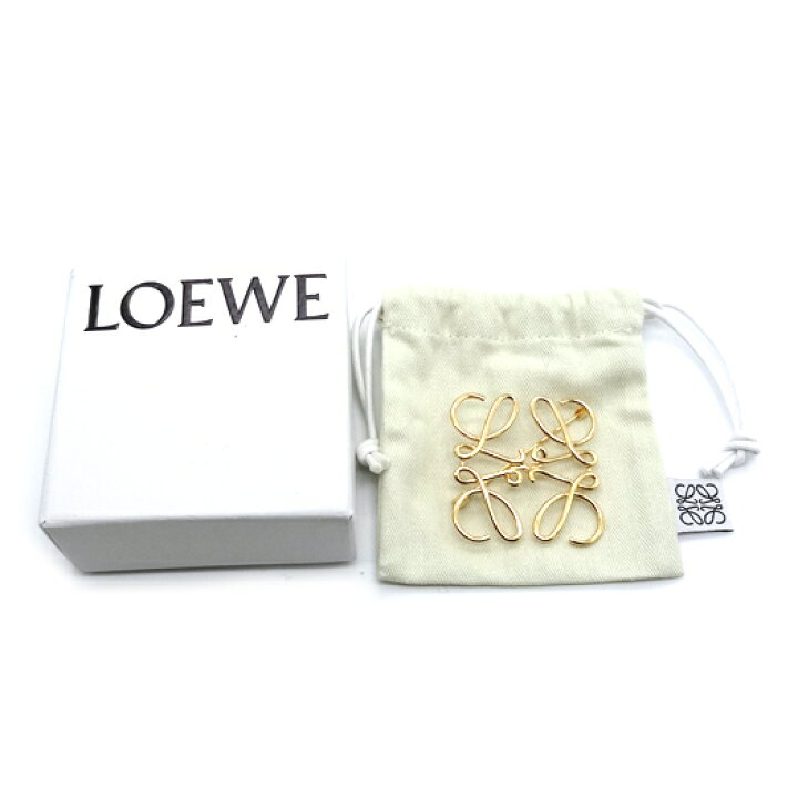 楽天市場】ロエベ アナグラム ブローチ メタル ゴールド ピンブローチ  