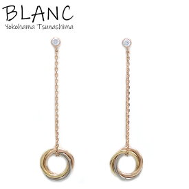 カルティエ スウィートトリニティ 2Pダイヤ ピアス K18スリーカラーゴールド K18YG K18WG K18PG CARTIER 横浜BLANC【中古】