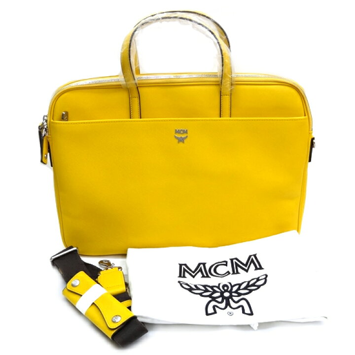 楽天市場】MCM ビジネスバッグ ブリーフケース 2way レザー イエロー 
