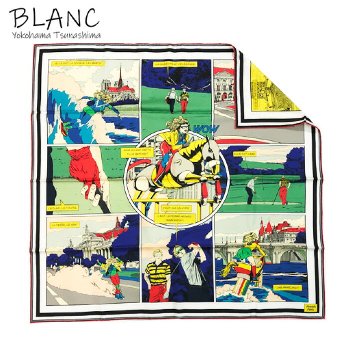 【中古】 エルメス カレ90 スカーフ ダブルフェイス WOW シルク マルチカラー HERMES 横浜BLANC | 横浜BLANC楽天市場店