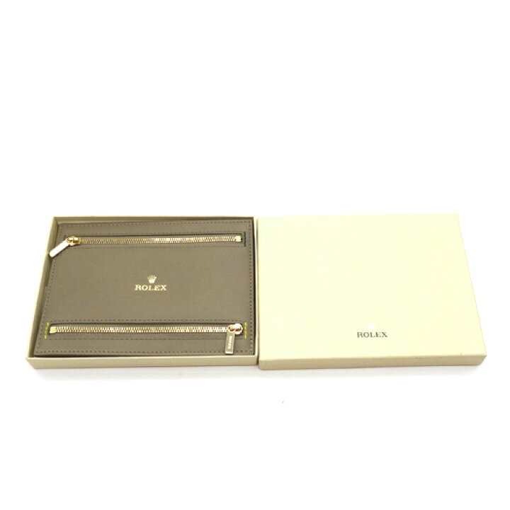 楽天市場】【中古】ロレックス ポーチ ベージュ レザー ファスナー 
