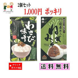 わさび味噌&国産牛入ねぎみそ 送料無料 1000円ポッキリ 2個セット クリックポスト対象 わさび味噌&国産牛ねぎみそ