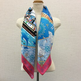 横浜の職人が染めた逸品横濱開港をデザインしたシルク100%のスカーフ開港柄ピンク