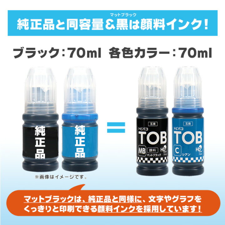 楽天市場】【純正品と同容量/顔料ブラック】エコタンク用 TOB トビバコ 