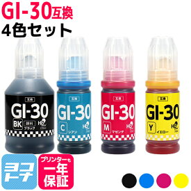 【純正品と同容量/顔料ブラック】 GI-30 キヤノン Canon 4色セット互換インクボトル 内容：GI-30PGBK GI-30C GI-30M GI-30Y 対応機種：G7030 / G6030 / G5030