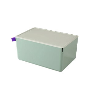 ★お買い物マラソン限定クーポン★収納用品 XDOMO フタ付き収納ボックス 小型 正方形 ワイド 文具 オフィス用品 収納ケース ボックス 北欧 北欧雑貨 北欧デザイン ライトグレー グリーン ピ