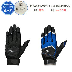 【名入れ1段付き】 バッティンググローブ ジュニア 両手 野球 ミズノ バッティング手袋 名入れ 名前入れ 文字 子供 こども キッズ 少年 卒業 卒業記念品 卒部記念品 卒業祝い プレゼント ワ