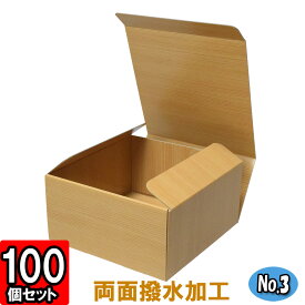 撥水箱（No.03） 100個セット 【撥水加工 箱 発送箱 宅配箱 お持ち帰り箱 詰め合わせ箱 冷蔵 冷凍食品 クール便 ギフト用 贈答用 宅配用 発送用 食品用 ギフトボックス 箱 化粧箱 gift box】