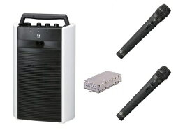 TOA 800MHz帯 ワイヤレスアンプ(CD、SD、USB付）+ワイヤレスマイク（ハンド型）2本セット「WA-2700SC+WM-1220×2+WTU-1720」 WA-2700SC-B