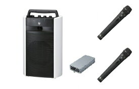 TOA 800MHz帯 ワイヤレスアンプ(ダイバシティ）(CD、SD、USB付）+ハンド型マイク2本セット「WA-2800SC+WM-1220×2+WTU-1820」 WA-2800SC-B