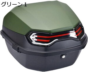 【20%OFFクーポン〜】バイク リアボックス トップケース バイクボックス バイク用ボックス 着脱可能式 大容量 原付 スクーター フルフェイス収納可能 ヘルメット入れ グリーン1グリーン1