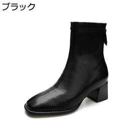 【全店10％OFFクーポン】ショートブーツ ブーツ 秋冬 本革 女性 ヒール5cm ショート 軽量 シンプル ラウンドトゥ ハイヒール 無地 防寒 歩きやすい 疲れにくい 秋冬ブーツ 入学式 卒業式 ビジネス 通勤オフィス