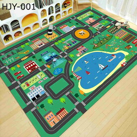 【20%OFFクーポン〜】子供用 プレイマット 道路ラグ ロードマップ 線路図柄 遊びマット ベビーフロアマット 小学校 洗えるラグ 厚手 誕生日お祝い キッズラグ 地図 水洗い可 大きい ダイニング 幼稚園 保育園 居間 80*160cm