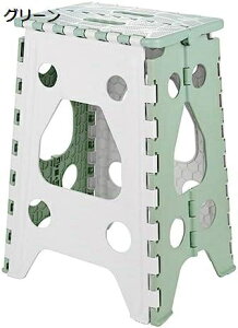 【20%OFFクーポン〜】折りたたみ 踏み台 脚立 ステップ PVC 45cm コンパクト ハンドル付き 耐荷重 持ち運び便利 大人 子供兼用 洗車 釣り アウトドア(グリーン/パープル) (Green) 室内