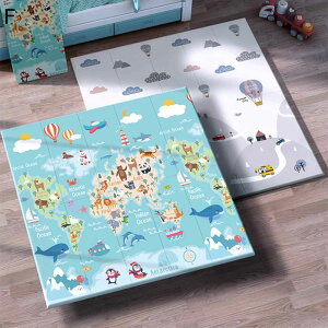 【20%OFFクーポン】ベビープレイマット 折り畳み 厚手 軽量 滑り止め 防水 防寒 リバーシブル 掃除しやすい クッションマット おしゃれ 可愛い 赤ちゃん 幼児 敷物 XPE リビング 子供部屋 クロ