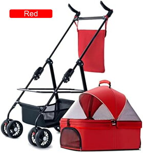 【20%OFFクーポン〜】小型犬用犬用ベビーカー、20kg以内の中小型犬用ペット用猫用犬用ベビーカー分離可能なキャリア、調節可能な日よけ付きペット用犬用ベビーカー、ジッパーレスエントリ