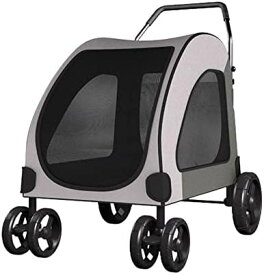 【20%OFFクーポン〜】ペットストローラー ペットのベビーカー大型犬ペットカート ベビーカー バギー 犬 猫 多頭 ジャイアント負傷犬マルチペットベビーカー折りたたみ四輪カート 犬用ストローラー 高齢犬の散歩用トロリー 通気